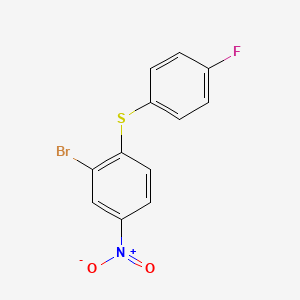 molecular formula C12H7BrFNO2S B2536033 2-Bromo-1-[(4-fluorophenyl)sulfanyl]-4-nitrobenzene CAS No. 477888-74-7