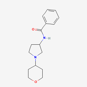 molecular formula C16H22N2O2 B2536037 N-[1-(Oxan-4-yl)pyrrolidin-3-yl]benzamide CAS No. 2415531-44-9
