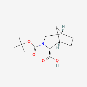 molecular formula C13H21NO4 B2536038 (1S,2R,5R)-3-[(2-Methylpropan-2-yl)oxycarbonyl]-3-azabicyclo[3.2.1]octane-2-carboxylic acid CAS No. 2470279-17-3