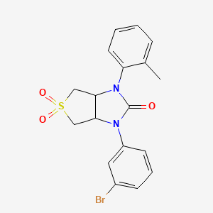 molecular formula C18H17BrN2O3S B2536042 1-(3-bromophenyl)-3-(2-methylphenyl)tetrahydro-1H-thieno[3,4-d]imidazol-2(3H)-one 5,5-dioxide CAS No. 831213-58-2