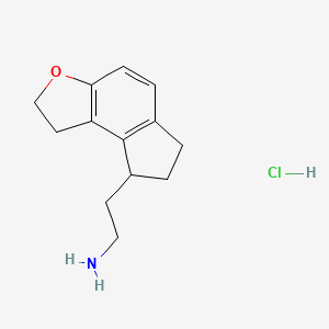 molecular formula C13H18ClNO B2536045 2-(2,6,7,8-Tetrahydro-1H-indeno[5,4-b]furan-8-yl)ethanamine hydrochloride CAS No. 1053239-39-6