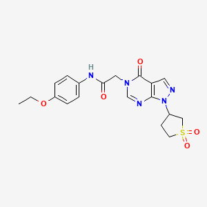molecular formula C19H21N5O5S B2536047 2-(1-(1,1-二氧化四氢噻吩-3-基)-4-氧代-1H-吡唑并[3,4-d]嘧啶-5(4H)-基)-N-(4-乙氧苯基)乙酰胺 CAS No. 1040646-46-5