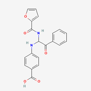 molecular formula C20H16N2O5 B2536052 4-((1-(Furan-2-carboxamido)-2-oxo-2-phenylethyl)amino)benzoic acid CAS No. 297147-85-4