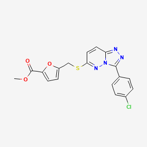 molecular formula C18H13ClN4O3S B2536061 5-(((3-(4-氯苯基)-[1,2,4]三唑并[4,3-b]哒嗪-6-基)硫代)甲基)呋喃-2-羧酸甲酯 CAS No. 852373-53-6