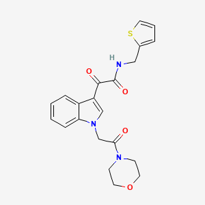 molecular formula C21H21N3O4S B2536065 2-(1-(2-morpholino-2-oxoethyl)-1H-indol-3-yl)-2-oxo-N-(thiophen-2-ylmethyl)acetamide CAS No. 872856-97-8