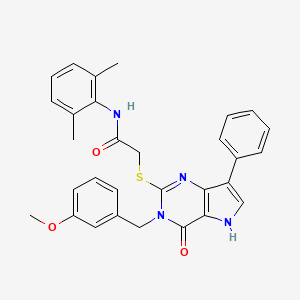 molecular formula C30H28N4O3S B2536067 N-(2,6-dimethylphenyl)-2-{[3-(3-methoxybenzyl)-4-oxo-7-phenyl-4,5-dihydro-3H-pyrrolo[3,2-d]pyrimidin-2-yl]sulfanyl}acetamide CAS No. 1794959-09-3