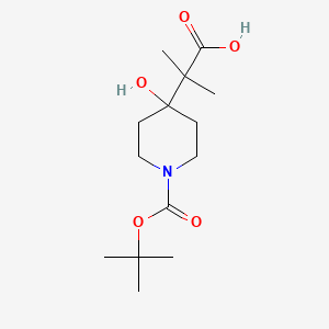 molecular formula C14H25NO5 B2536072 N-Boc-4-(1-carboxy-1-methylethyl)-4-hydroxypiperidine CAS No. 1251032-53-7