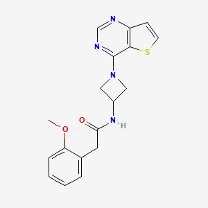 molecular formula C18H18N4O2S B2536076 2-(2-Methoxyphenyl)-N-(1-thieno[3,2-d]pyrimidin-4-ylazetidin-3-yl)acetamide CAS No. 2380086-75-7