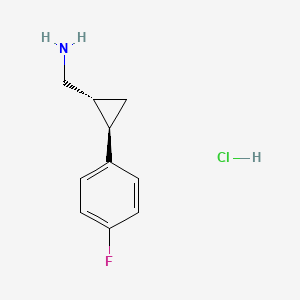 molecular formula C10H13ClFN B2536082 [(1R,2R)-2-(4-fluorophenyl)cyclopropyl]methanamine hydrochloride CAS No. 1909287-82-6