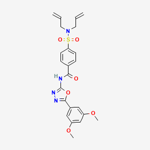 molecular formula C23H24N4O6S B2536086 4-(N,N-二烯丙基磺酰氨基)-N-(5-(3,5-二甲氧基苯基)-1,3,4-恶二唑-2-基)苯甲酰胺 CAS No. 533870-53-0