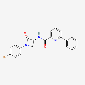 molecular formula C21H16BrN3O2 B2536087 N-[1-(4-Bromophenyl)-2-oxoazetidin-3-yl]-6-phenylpyridine-2-carboxamide CAS No. 2411196-29-5