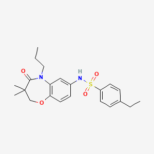 molecular formula C22H28N2O4S B2536090 N-(3,3-dimethyl-4-oxo-5-propyl-2,3,4,5-tetrahydrobenzo[b][1,4]oxazepin-7-yl)-4-ethylbenzenesulfonamide CAS No. 921914-42-3