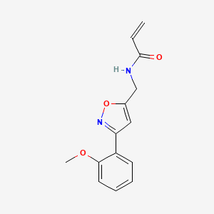 molecular formula C14H14N2O3 B2536092 N-[[3-(2-Methoxyphenyl)-1,2-oxazol-5-yl]methyl]prop-2-enamide CAS No. 2361640-26-6