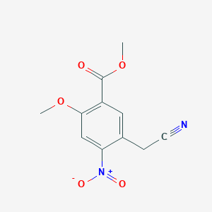 molecular formula C11H10N2O5 B2536098 Methyl 5-(cyanomethyl)-2-methoxy-4-nitrobenzoate CAS No. 1260770-31-7