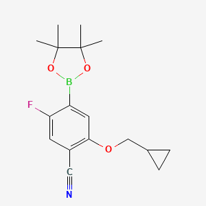 molecular formula C17H21BFNO3 B2536104 4-Cyano-3-(cyclopropylmethoxy)-2-fluorophenylboronic acid pinacol ester CAS No. 2377609-55-5