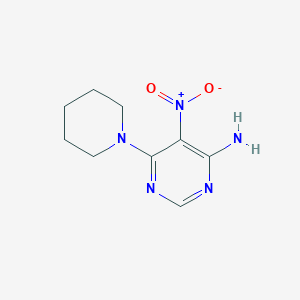 molecular formula C9H13N5O2 B2536105 5-硝基-6-(哌啶-1-基)嘧啶-4-胺 CAS No. 24957-87-7