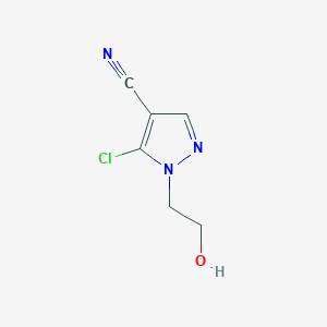 molecular formula C6H6ClN3O B2536110 5-Chloro-1-(2-hydroxyethyl)-1H-pyrazole-4-carbonitrile CAS No. 2219373-91-6