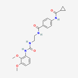 molecular formula C22H26N4O5 B2536112 4-(cyclopropanecarboxamido)-N-(2-(3-(2,3-dimethoxyphenyl)ureido)ethyl)benzamide CAS No. 1170489-37-8