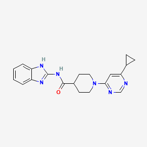 molecular formula C20H22N6O B2536117 N-(1H-苯并[d]咪唑-2-基)-1-(6-环丙基嘧啶-4-基)哌啶-4-甲酰胺 CAS No. 1795492-05-5