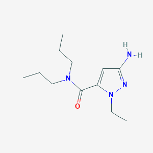 molecular formula C12H22N4O B2536120 3-amino-1-ethyl-N,N-dipropyl-1H-pyrazole-5-carboxamide CAS No. 1856032-74-0
