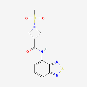 molecular formula C11H12N4O3S2 B2536121 N-(benzo[c][1,2,5]thiadiazol-4-yl)-1-(methylsulfonyl)azetidine-3-carboxamide CAS No. 1428373-18-5