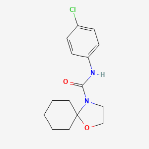 molecular formula C15H19ClN2O2 B2536126 N-(4-chlorophenyl)-1-oxa-4-azaspiro[4.5]decane-4-carboxamide CAS No. 861209-90-7