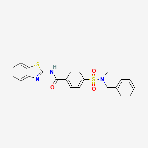 molecular formula C24H23N3O3S2 B2536127 4-[benzyl(methyl)sulfamoyl]-N-(4,7-dimethyl-1,3-benzothiazol-2-yl)benzamide CAS No. 896676-26-9