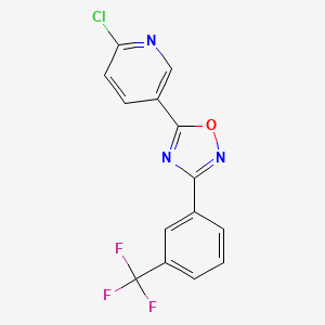 molecular formula C14H7ClF3N3O B2536130 2-Chloro-5-(3-(3-(trifluoromethyl)phenyl)-1,2,4-oxadiazol-5-yl)pyridine CAS No. 337920-78-2