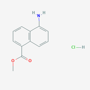 molecular formula C12H12ClNO2 B2536131 Methyl 5-amino-1-naphthoate hcl CAS No. 2411274-06-9