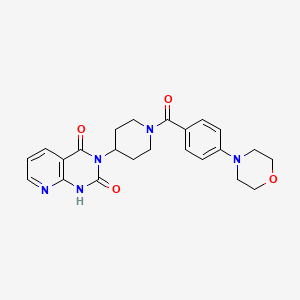 molecular formula C23H25N5O4 B2536134 3-(1-(4-morpholinobenzoyl)piperidin-4-yl)pyrido[2,3-d]pyrimidine-2,4(1H,3H)-dione CAS No. 2034554-53-3