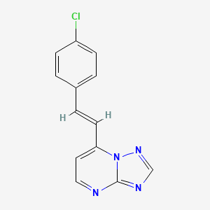 molecular formula C13H9ClN4 B2536137 7-[(E)-2-(4-chlorophenyl)ethenyl]-[1,2,4]triazolo[1,5-a]pyrimidine CAS No. 320416-44-2