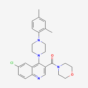 molecular formula C26H29ClN4O2 B2536138 6-氯-4-[4-(2,4-二甲苯基)哌嗪-1-基]喹啉-3-基}(吗啉-4-基)甲甲酮 CAS No. 1326935-99-2