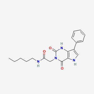 molecular formula C19H22N4O3 B2536139 2-(2,4-二氧代-7-苯基-1H-吡咯并[3,2-d]嘧啶-3(2H,4H,5H)-基)-N-戊基乙酰胺 CAS No. 1115565-55-3