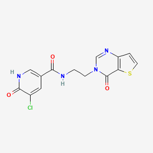 molecular formula C14H11ClN4O3S B2536141 5-chloro-6-hydroxy-N-(2-(4-oxothieno[3,2-d]pyrimidin-3(4H)-yl)ethyl)nicotinamide CAS No. 2034412-13-8