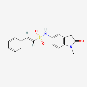 molecular formula C17H16N2O3S B2536142 (E)-N-(1-甲基-2-氧代吲哚-5-基)-2-苯乙烯磺酰胺 CAS No. 1331447-90-5
