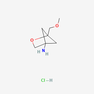molecular formula C7H14ClNO2 B2536145 1-(Methoxymethyl)-2-oxabicyclo[2.1.1]hexan-4-amine;hydrochloride CAS No. 2445785-75-9