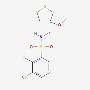 molecular formula C13H18ClNO3S2 B2536147 3-chloro-N-((3-methoxytetrahydrothiophen-3-yl)methyl)-2-methylbenzenesulfonamide CAS No. 1448071-37-1
