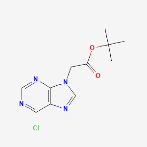 molecular formula C11H13ClN4O2 B2536148 tert-Butyl 2-(6-chloro-9H-purin-9-yl)acetate CAS No. 153164-54-6