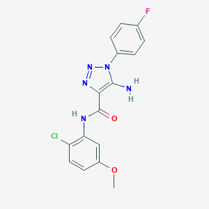 molecular formula C16H13ClFN5O2 B253615 5-amino-N-(2-chloro-5-methoxyphenyl)-1-(4-fluorophenyl)-1H-1,2,3-triazole-4-carboxamide 