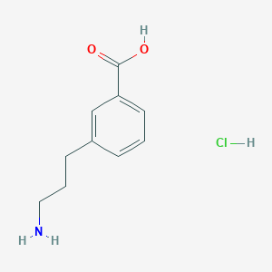 molecular formula C10H14ClNO2 B2536154 3-(3-Aminopropyl)benzoic acid CAS No. 1346604-68-9; 157487-94-0