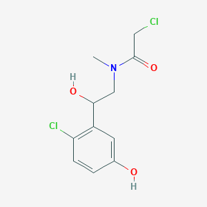 molecular formula C11H13Cl2NO3 B2536155 2-Chloro-N-[2-(2-chloro-5-hydroxyphenyl)-2-hydroxyethyl]-N-methylacetamide CAS No. 2411318-40-4