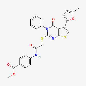Methyl 4-[[2-[5-(5-methylfuran-2-yl)-4-oxo-3-phenylthieno[2,3-d]pyrimidin-2-yl]sulfanylacetyl]amino]benzoate