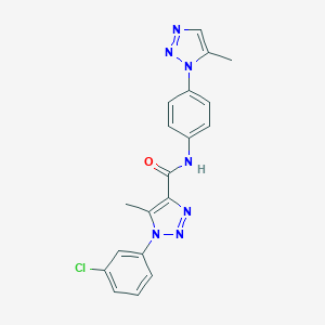 molecular formula C19H16ClN7O B253616 1-(3-chlorophenyl)-5-methyl-N-[4-(5-methyl-1H-1,2,3-triazol-1-yl)phenyl]-1H-1,2,3-triazole-4-carboxamide 