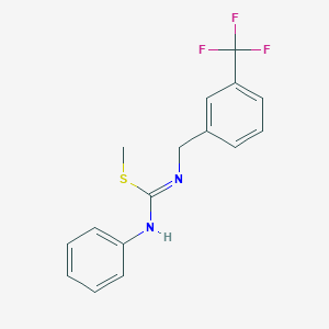 molecular formula C16H15F3N2S B2536172 1-({[(Methylsulfanyl)(phenylimino)methyl]amino}methyl)-3-(trifluoromethyl)benzene CAS No. 861208-62-0