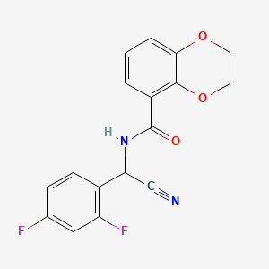 molecular formula C17H12F2N2O3 B2536180 N-[cyano-(2,4-difluorophenyl)methyl]-2,3-dihydro-1,4-benzodioxine-5-carboxamide CAS No. 1385370-37-5