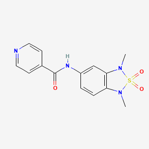 molecular formula C14H14N4O3S B2536190 N-(1,3-diméthyl-2,2-dioxo-1,3-dihydrobenzo[c][1,2,5]thiadiazol-5-yl)isonicotinamide CAS No. 2034545-27-0