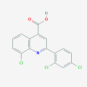 molecular formula C16H8Cl3NO2 B2536192 8-Chloro-2-(2,4-dichlorophenyl)quinoline-4-carboxylic acid CAS No. 863180-69-2