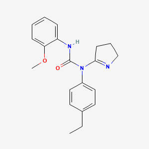molecular formula C20H23N3O2 B2536193 1-(3,4-dihydro-2H-pyrrol-5-yl)-1-(4-ethylphenyl)-3-(2-methoxyphenyl)urea CAS No. 886902-44-9