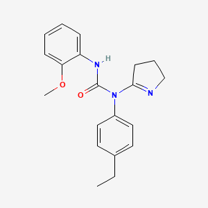 molecular formula C20H23N3O2 B2536193 1-(3,4-二氢-2H-吡咯-5-基)-1-(4-乙基苯基)-3-(2-甲氧基苯基)脲 CAS No. 886902-44-9