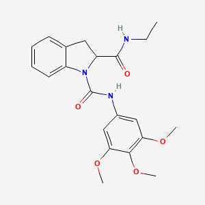 molecular formula C21H25N3O5 B2536197 N2-乙基-N1-(3,4,5-三甲氧基苯基)吲哚-1,2-二甲酰胺 CAS No. 1103518-45-1